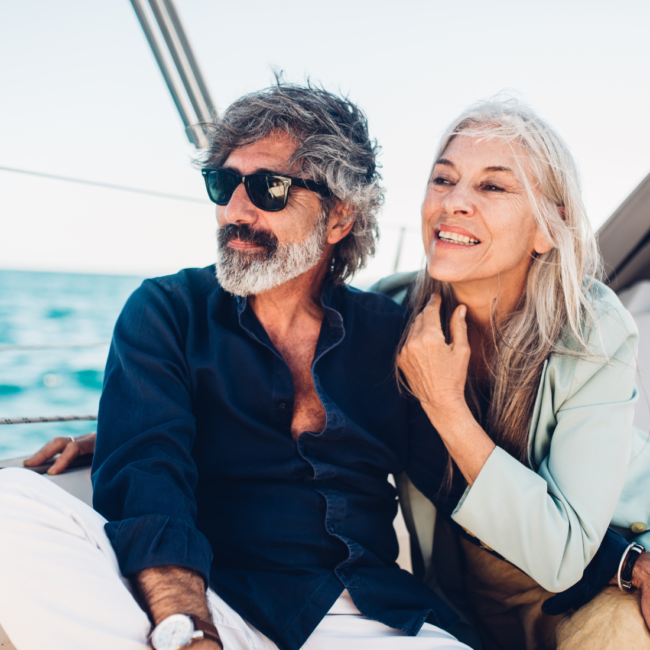 Image of a couple sitting on a boat